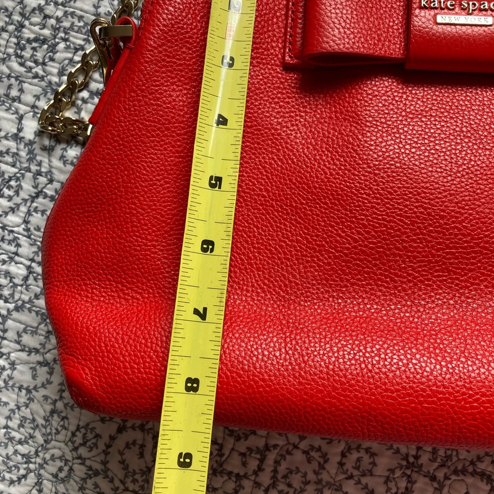 Kate Spade Red Leather Bow Satchel Crossbody Bag - Picture 6 of 13
